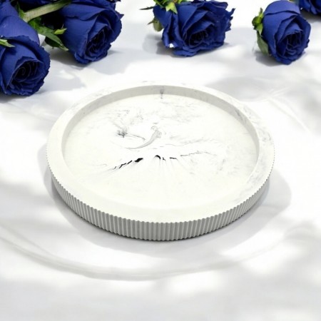White Marble Stripes Tray