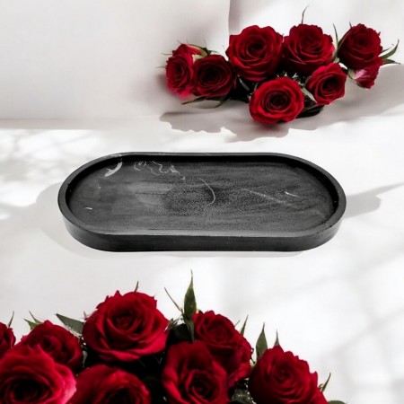 Big Black Marble Tray