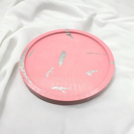Silvery Pink Circle Tray