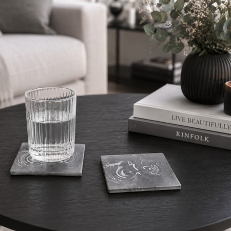 Graphite - Håndlagde glassbrikker (2pk)