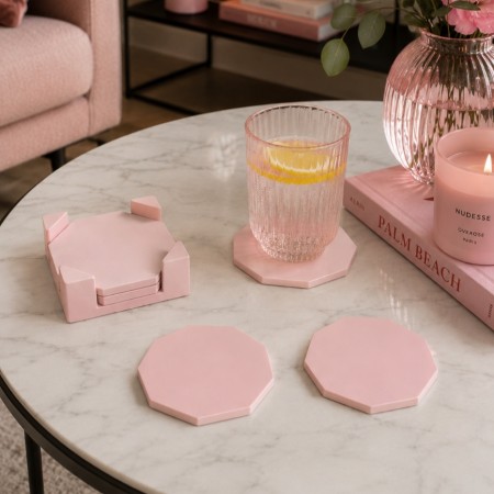 Blush Edge - Håndlagde glassbrikker (5pk)